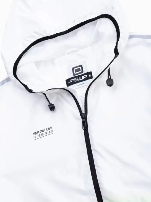 Sportovní bunda s ombre efektem - bílozelená V1 om-janp-0104