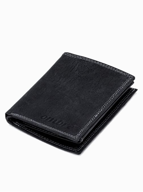 Kožená peněženka v černé barvě A344