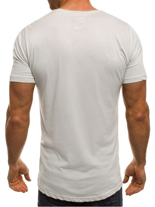 Béžové moderní pánské tričko s potiskem BREEZY 155