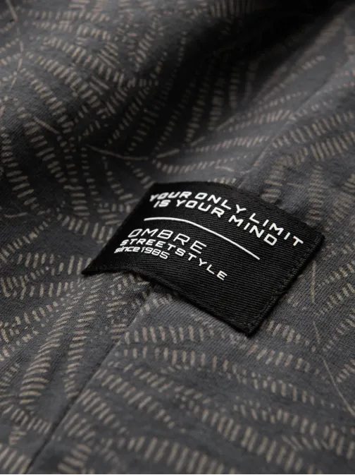 Grafitové tričko potisk palmové listy V4 TSFP-0182