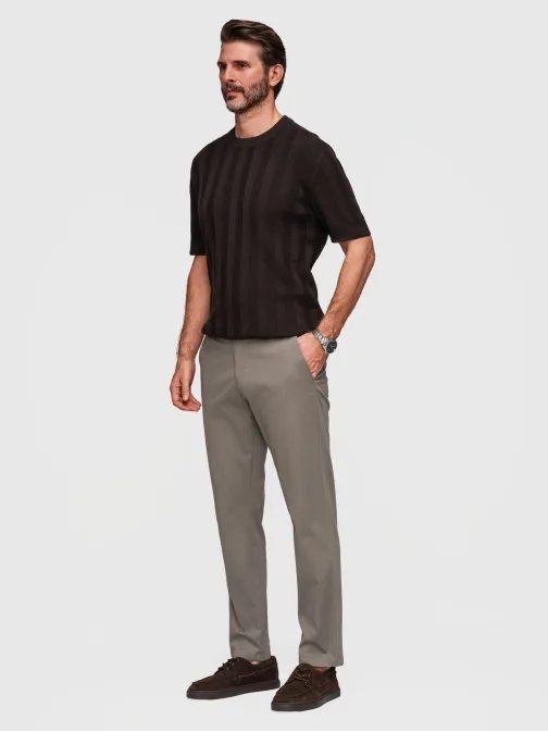 Šedé chinos kalhoty s jemnou strukturou V1 P1518