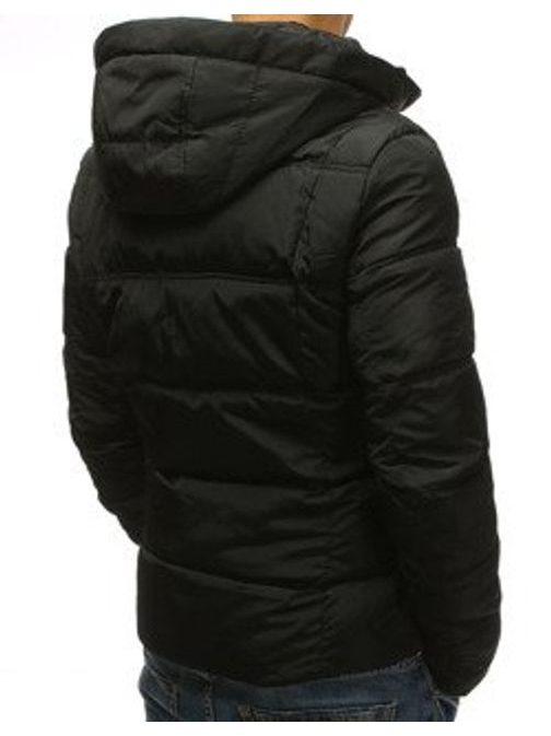 Zimní černá bunda s dvojitým zapínáním