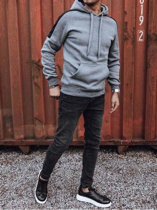 Pánská grafitová mikina ve sportovním provedení