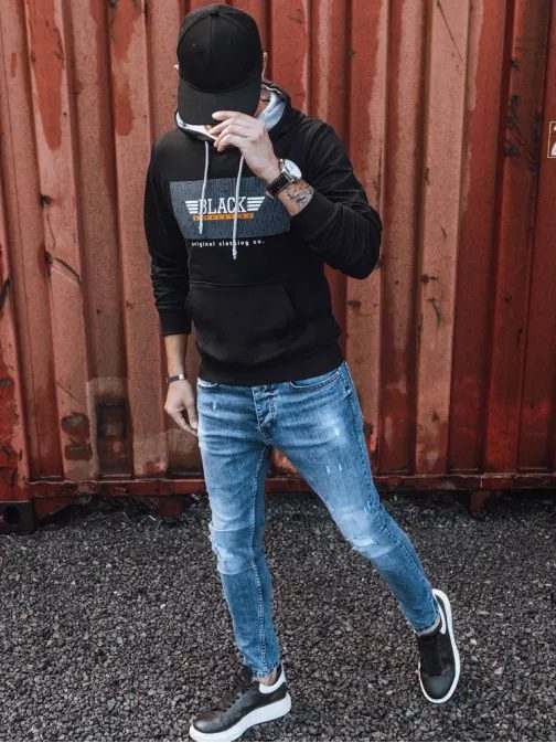 Stylová černá mikina s potiskem Black Revolution