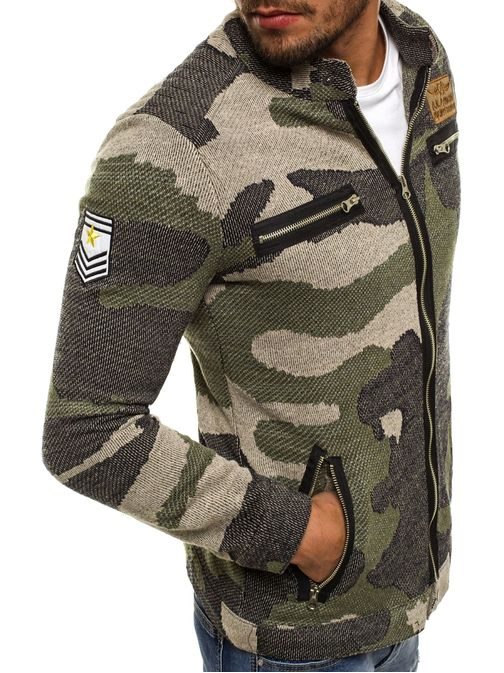 Pánská khaki bunda s maskáčovým vzorem ATHLETIC 895