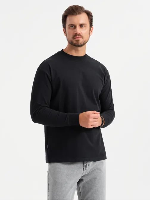 Moderní černé pánské tričko V1 LSBC-0129