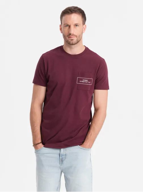 Bordové triko ve stylu streetstyle V3 TSCT-0108