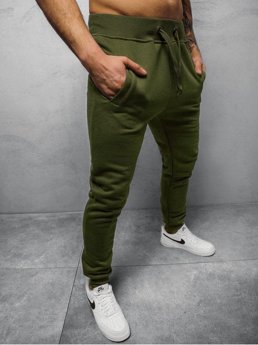 Jednoduché khaki tepláky JS/XW01Z