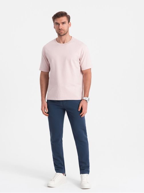 Zajímavé tmavě modré tepláky V4 PABS-0206