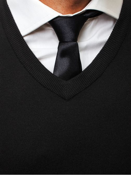 Elegantní černý moderní svetr BRUNO LEONI M005