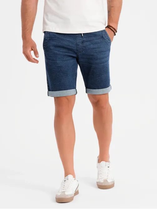Stylové tmavě modré džínové šortky V2 SRDS-0161