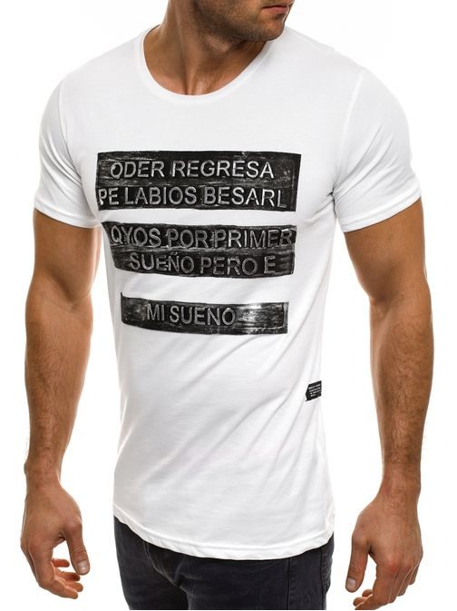 Bílé moderní pánské tričko BREEZY 255