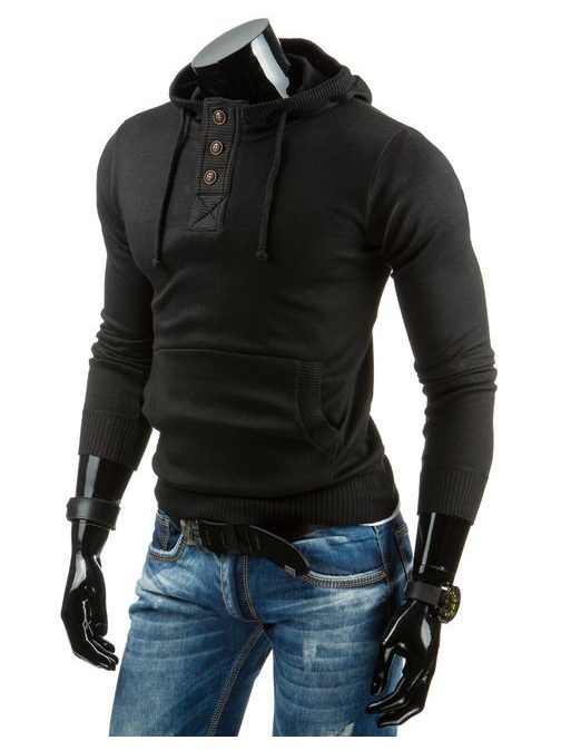 Pohodlný černý svetr pro pány (wx0687)