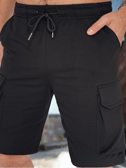 Poutavý pánský komplet s kapsami v černé barvě