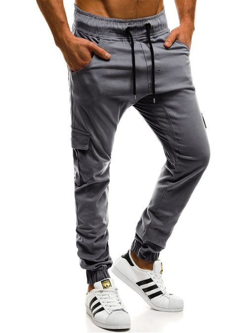 Pánské šedé jogger kalhoty OZONEE A/404