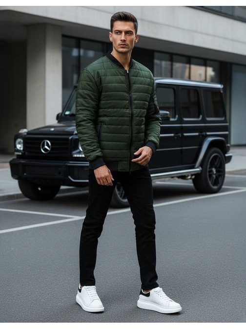 Stylová bomber bunda zelená