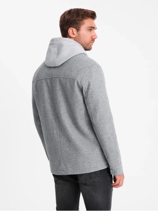 Stylová šedá bunda s viskózou V2-janp-0199