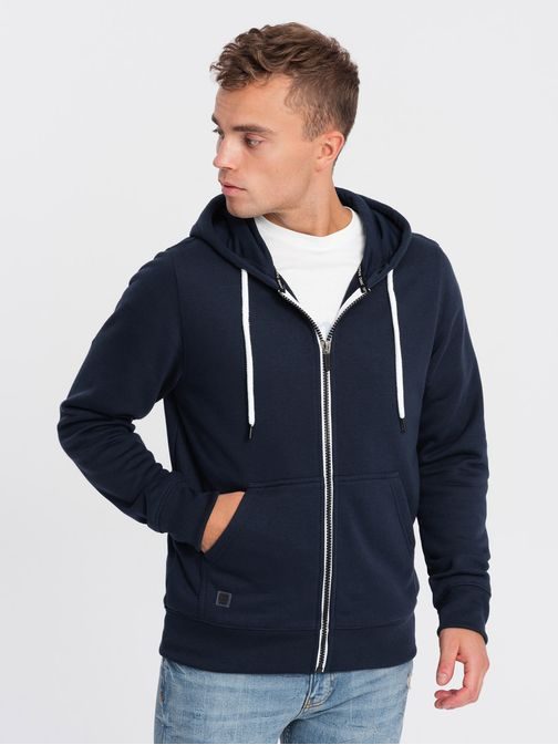 Trendy tmavě modrá mikina na zip V2 OM-SSBZ-0118