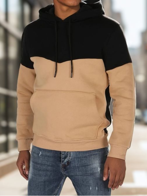 Černo-kamelová mikina v zajímavém provedení