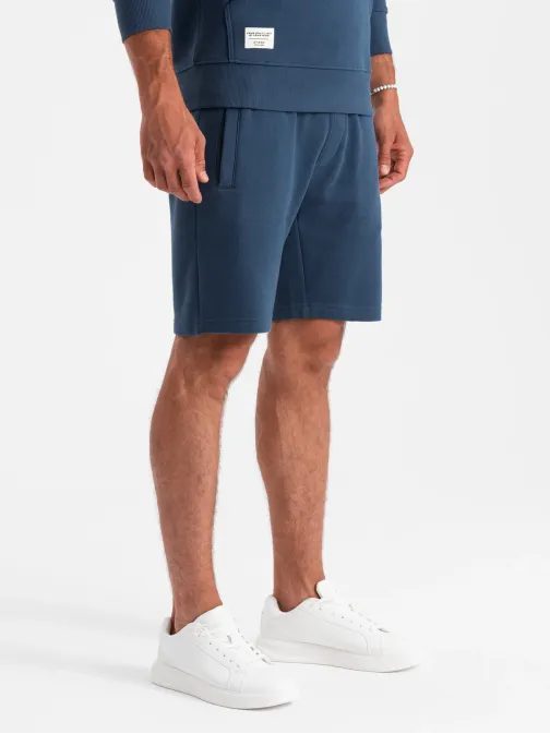 Tepláková tmavě modrá souprava (mikina+kraťasy) V4-Z75