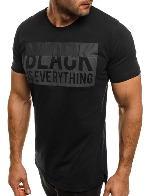 BLACK IS EVERYTHING černé moderní pánské tričko NORTHIST 502