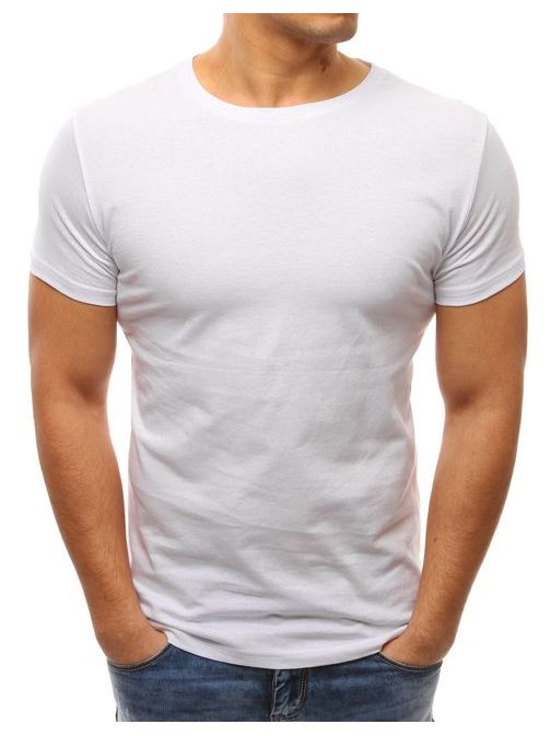 Bílé tričko hladké s krátkým rukávem