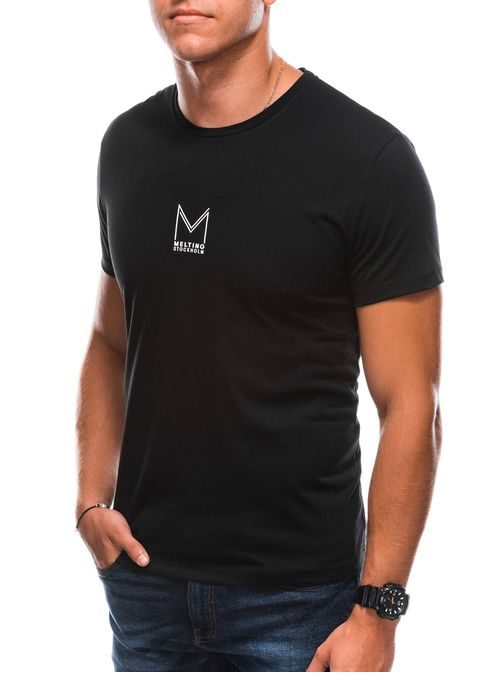 Černé trendy tričko z bavlny S1724