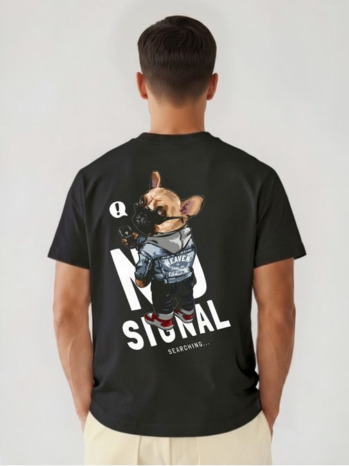 Černé pánské tričko s veselým potiskem