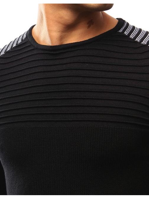 Černý moderní pánský svetr
