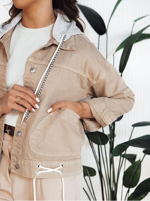 Módní dámská béžová riflová bunda Awiv