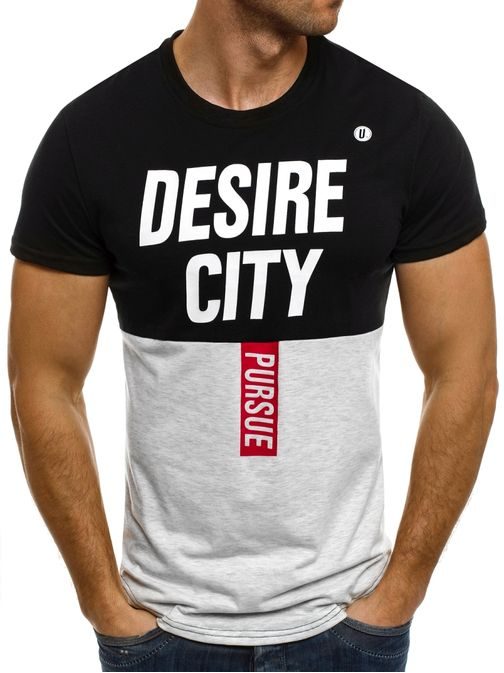 DESIRE CITY černé moderní pánské tričko SS032