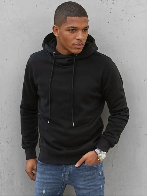 Černá mikina s kapucí v originálním provedení