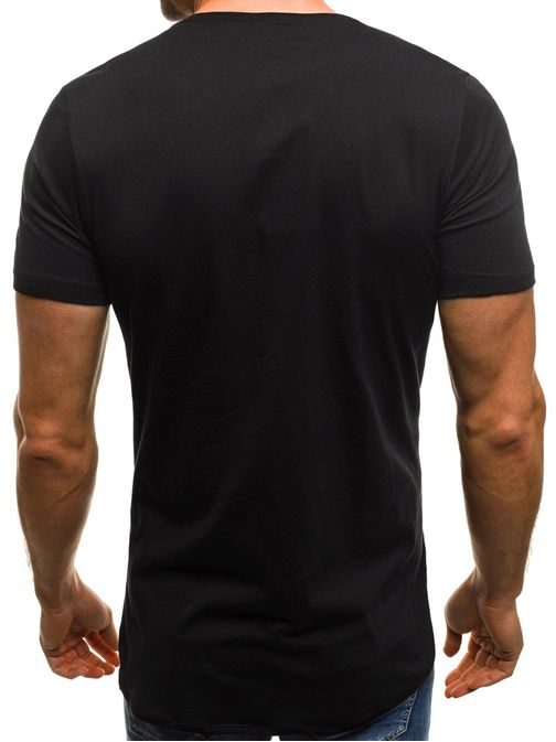 Jednoduché černé pánské tričko OZONEE B/181157