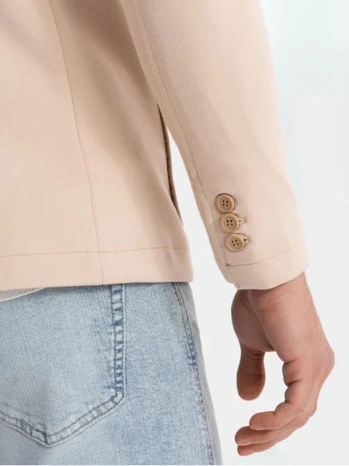 Sportovní béžové slim fit sako V5 BLZB-0101