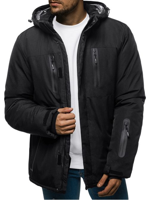Pohodlná černá zimní bunda O/9804