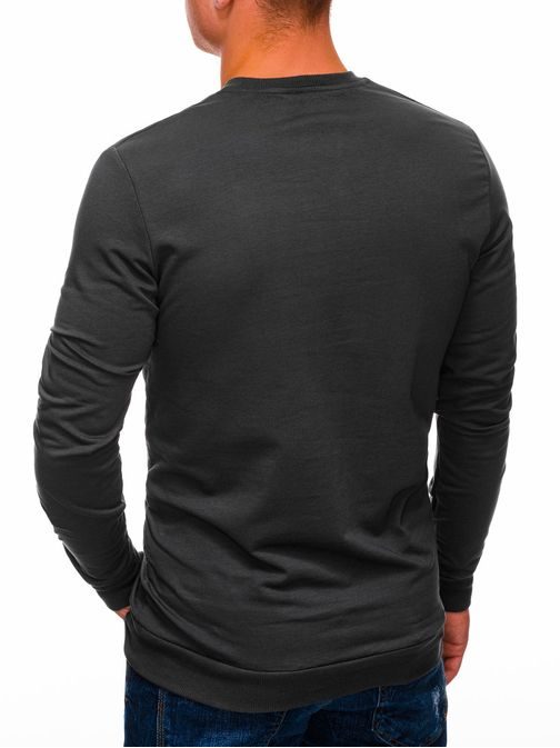 Tmavě šedá mikina bez kapuce B1287