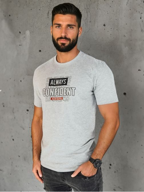Moderní šedé tričko s potiskem