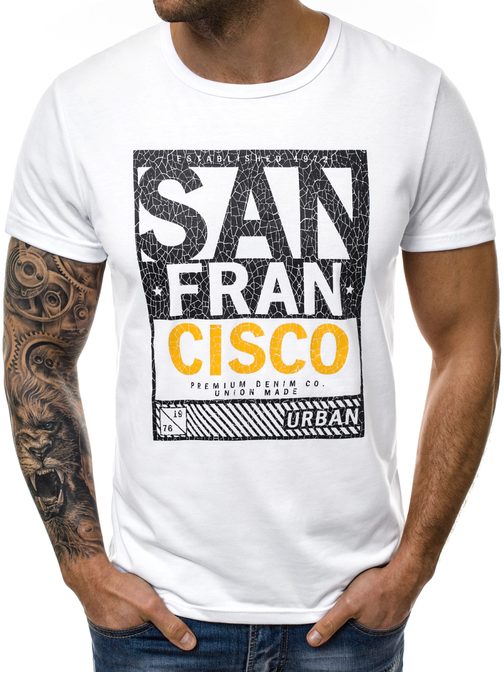 "BÍLÉ PÁNSKÉ TRIČKO ""SAN FRANCISCO""  JS/SS100608"