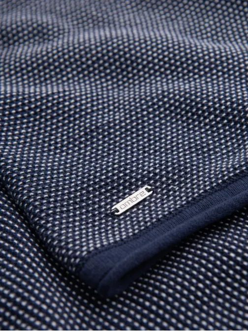 Jedinečný tmavě modrý svetr se vzorem V1 SWSW-0118