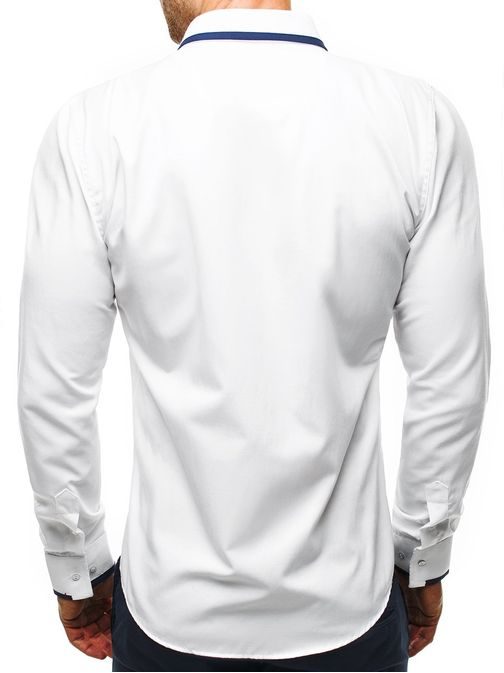 Bílá košile v poutavém designu OZONEE 2224