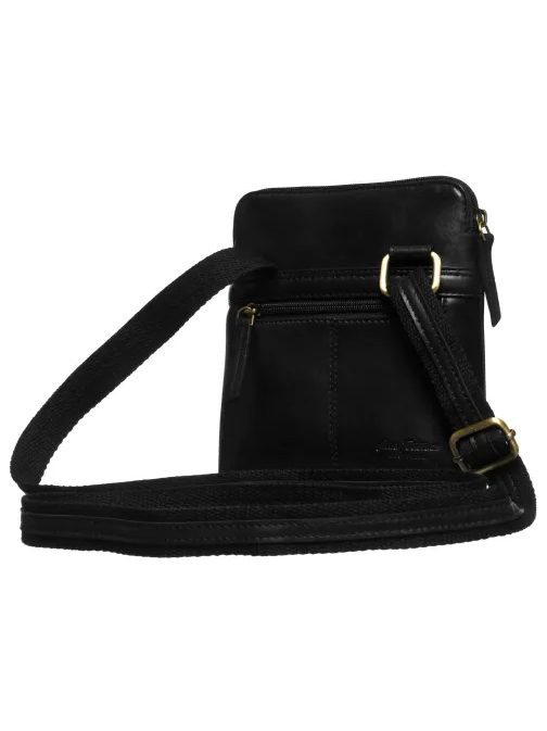 Pánská černá kožená taška s pouzdrem