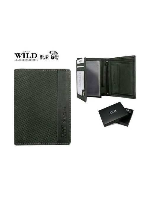 Proplétaná peněženka černé barvy pro pány WILD