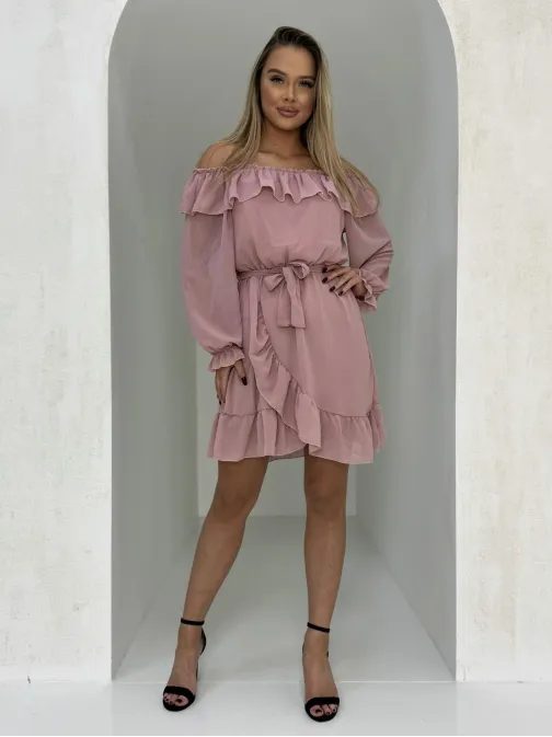 Jedinečné růžové dámské šaty dlr106