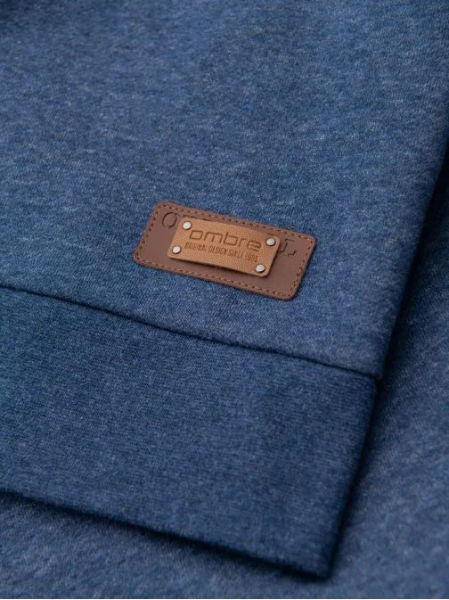 Módní tmavě modrá mikina na knoflíky V1 SSZP-0186