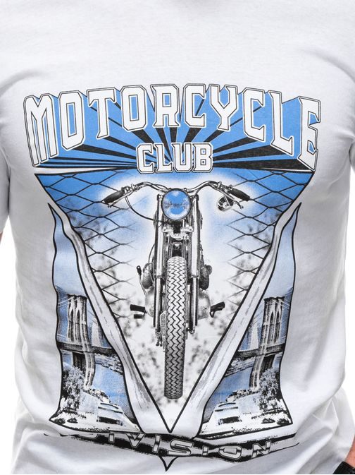 Jedinečné bílé tričko Motorcycle S1433