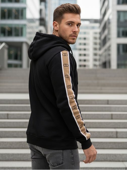 Pánská mikina s moderním designem černá