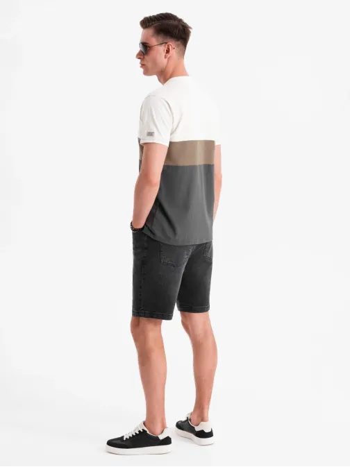 Pánské černé džínové šortky V4 SRDS-0192