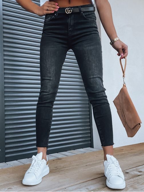 Moderní dámské džíny v černé barvě Lonia