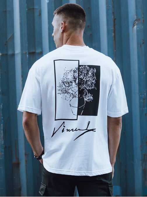 Moderní bílé tričko s trendy potiskem