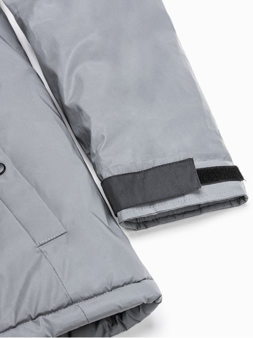 Reflexní zimní bunda v šedé barvě C462